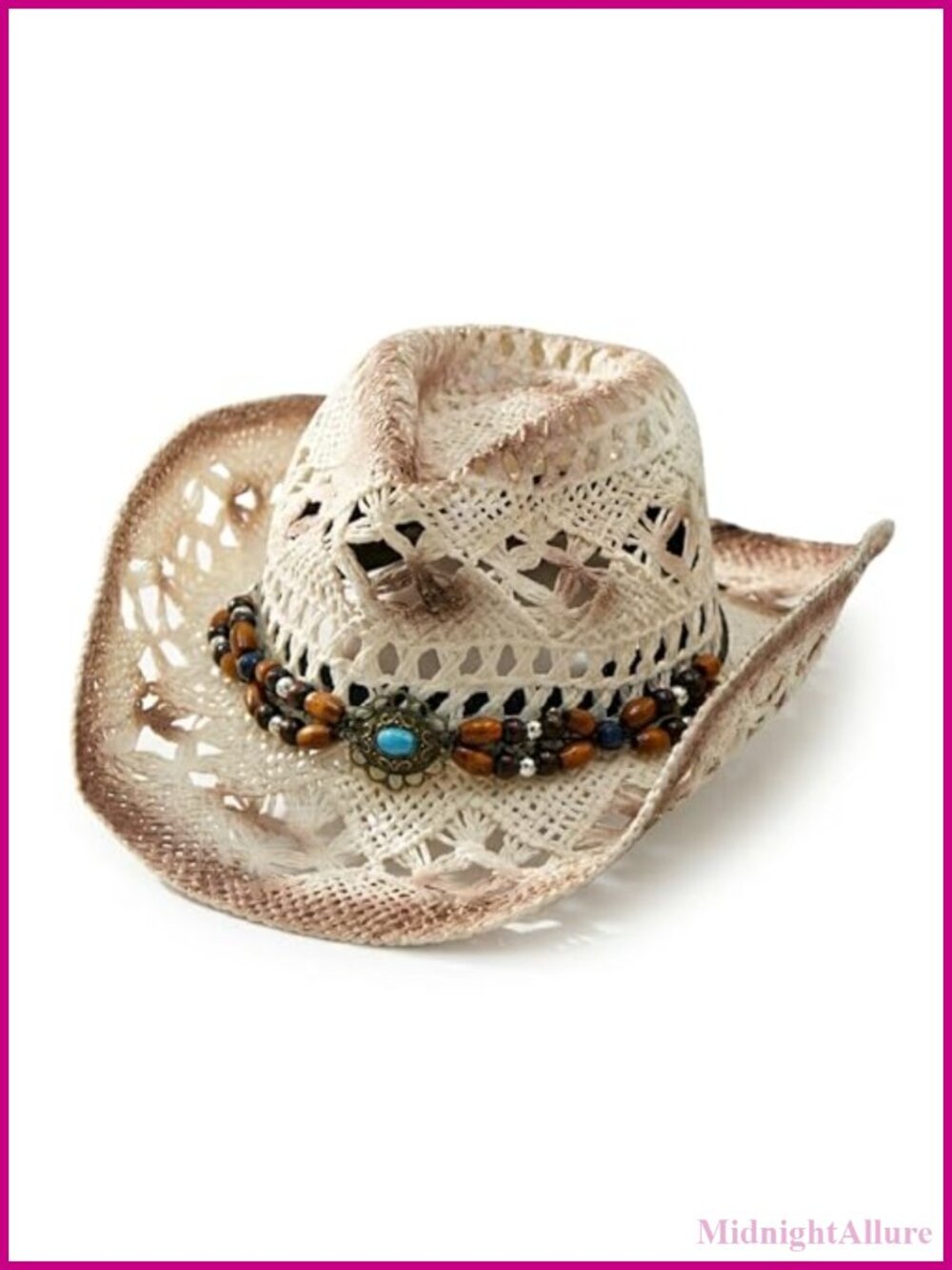 Western Straw Cowboy Hat Wide Brim Unisex Summer Sun Hat